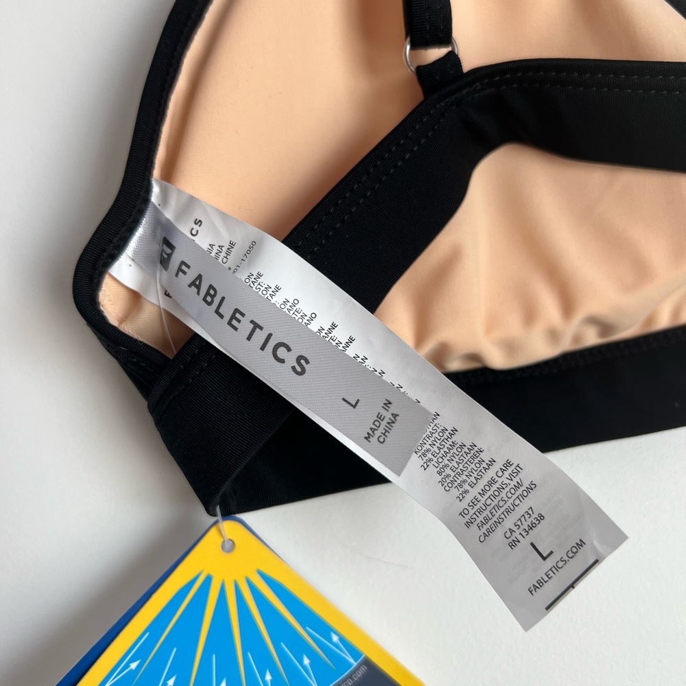 NWT Fabletics Valentina Black Preforated Bikini Set Swimsuit - Picture 6 of 11